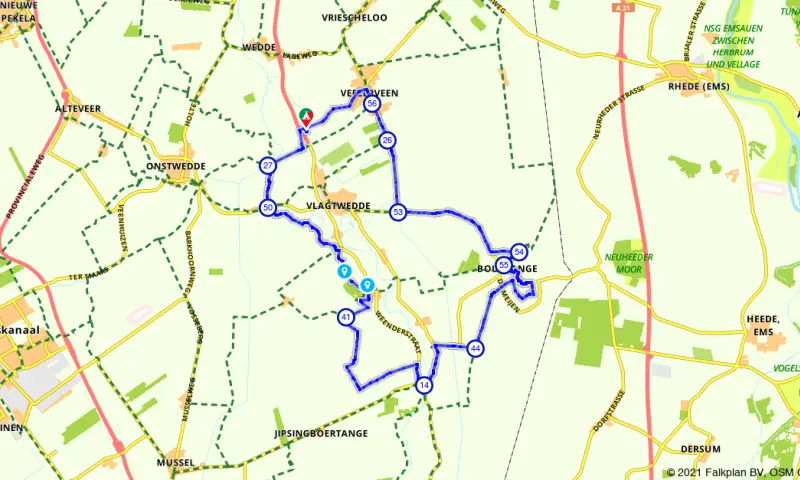 Route in Groningen