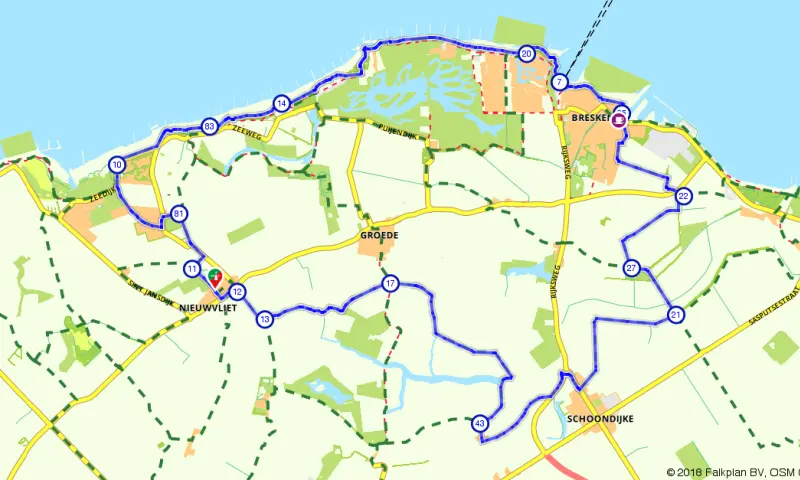 Route in Zeeland