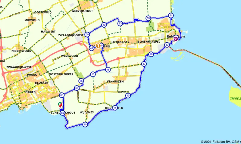 Route in Noord-Holland