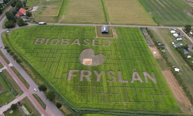 Luchtfoto van het biobased doolhof