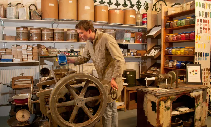 Oude ambacht in het museum