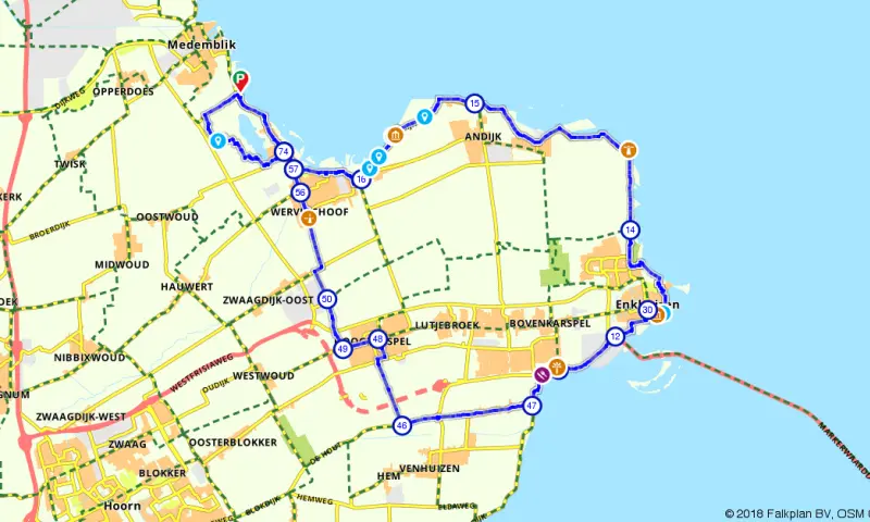 Route in Noord-Holland