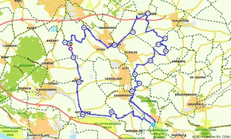 Route in Gelderland