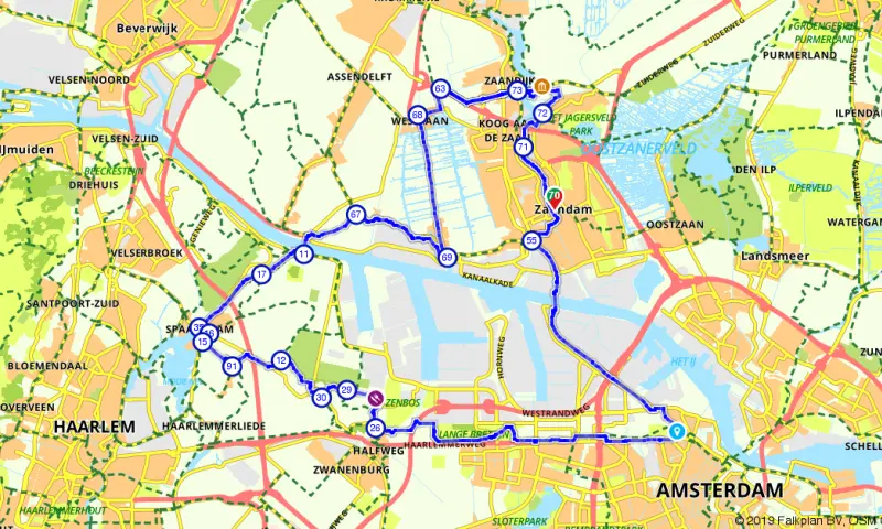 Route in Noord-Holland