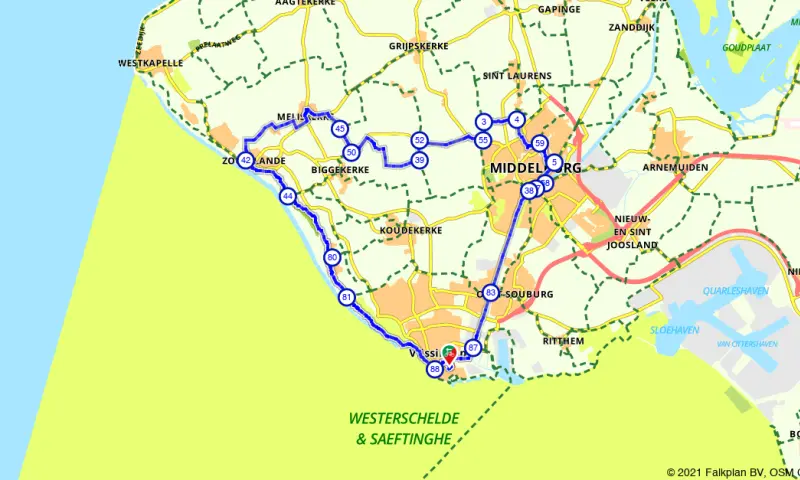 Route in Zeeland