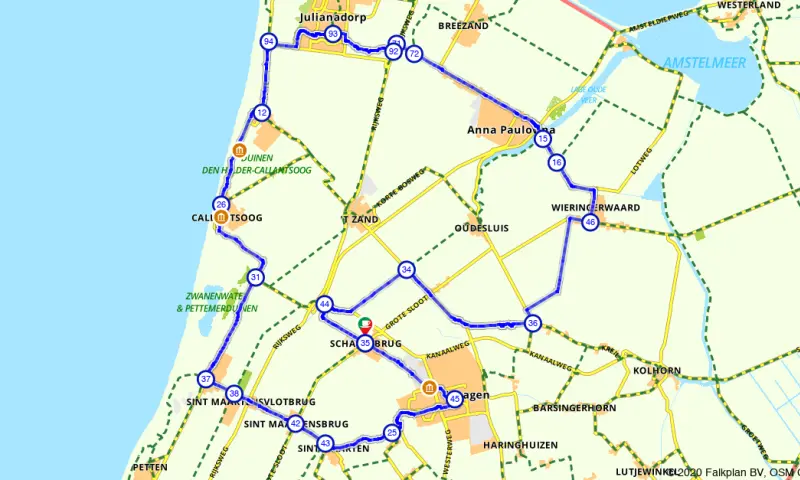 Route in Noord-Holland