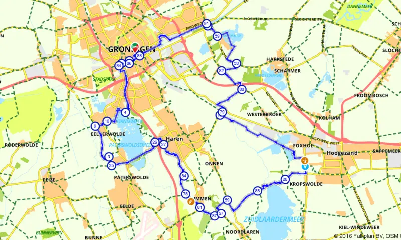Route in Groningen