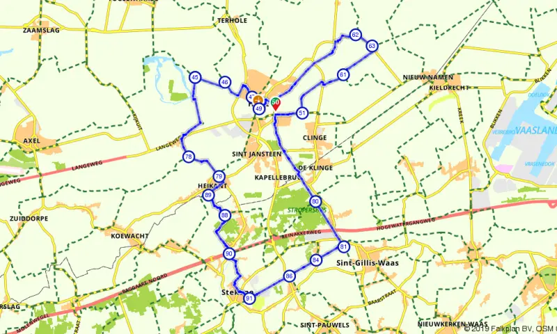 Route in Zeeland