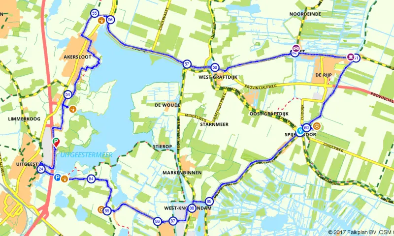 Route in Noord-Holland
