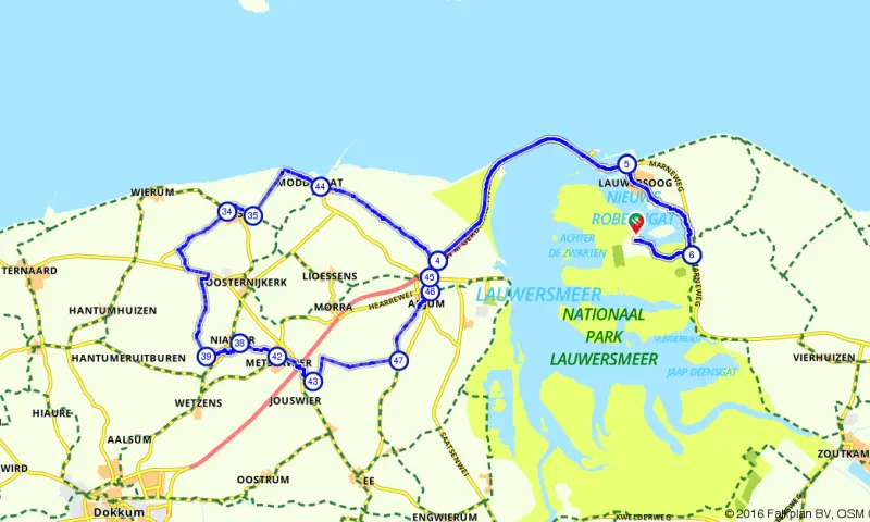 Route in Groningen