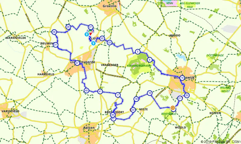 Route in Gelderland