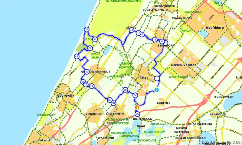 Route in Noord-Holland