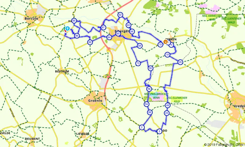 Route in Gelderland