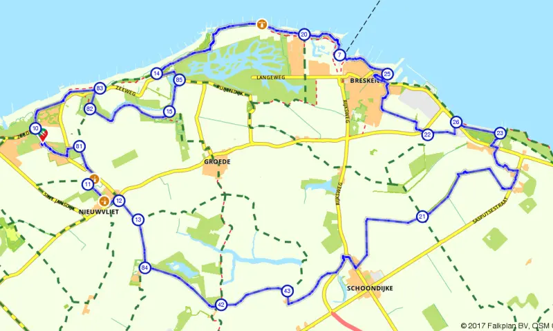 Route in Zeeland