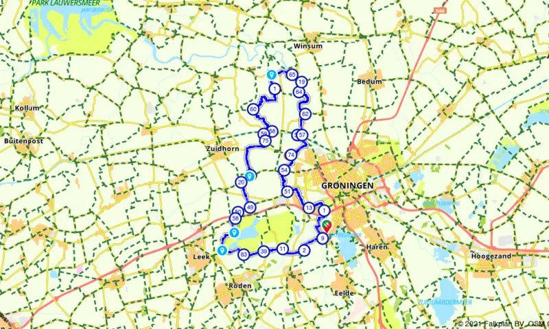 Route in Groningen