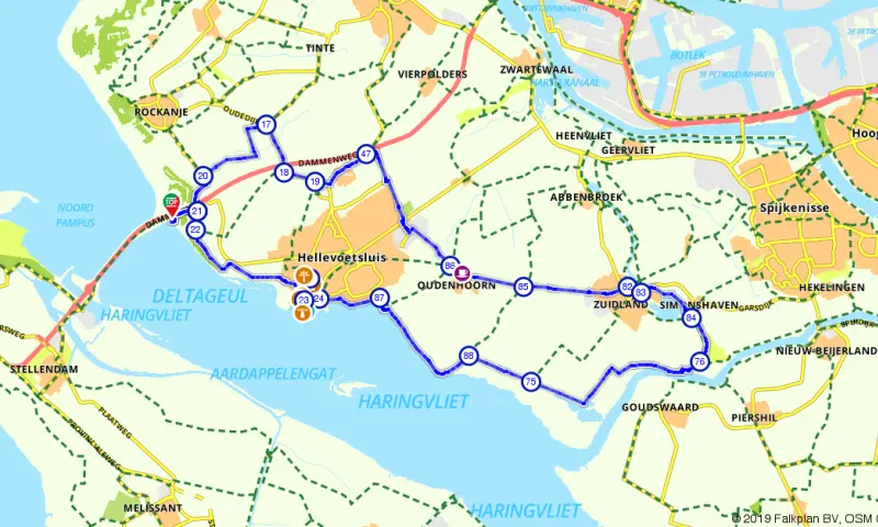 Route in Zuid-Holland