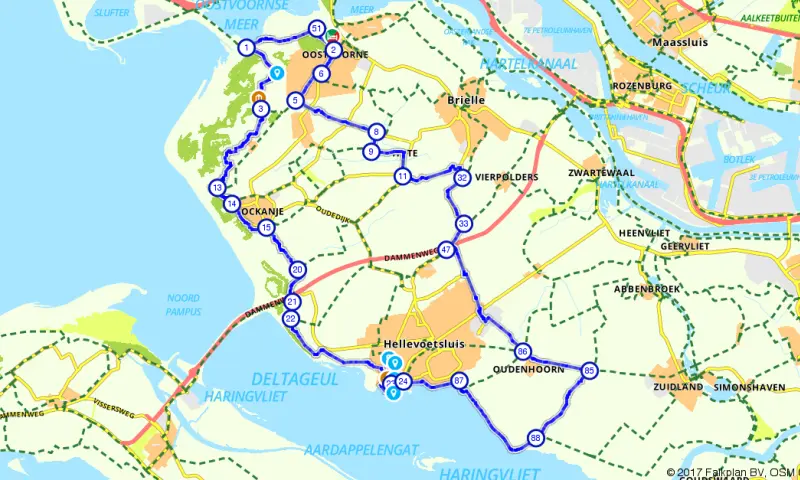 Route in Zuid-Holland