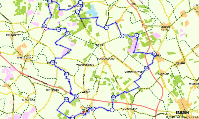 Route in Drenthe