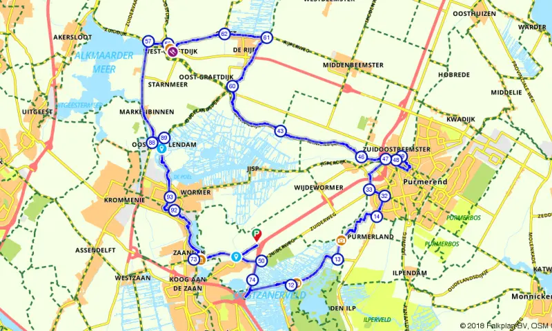 Route in Noord-Holland