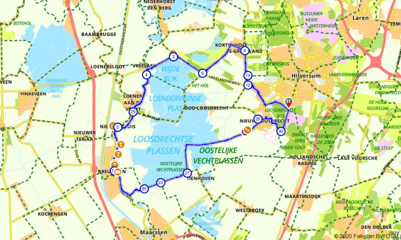 Fietsroute de Loosdrechtse Plassen