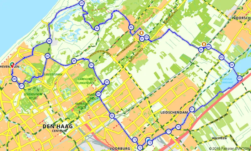 Route in Zuid-Holland