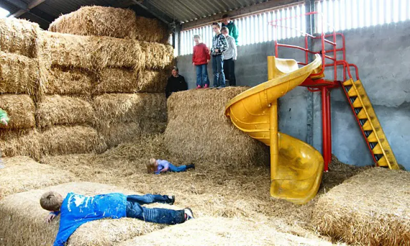 Kinderen in de hooischuur