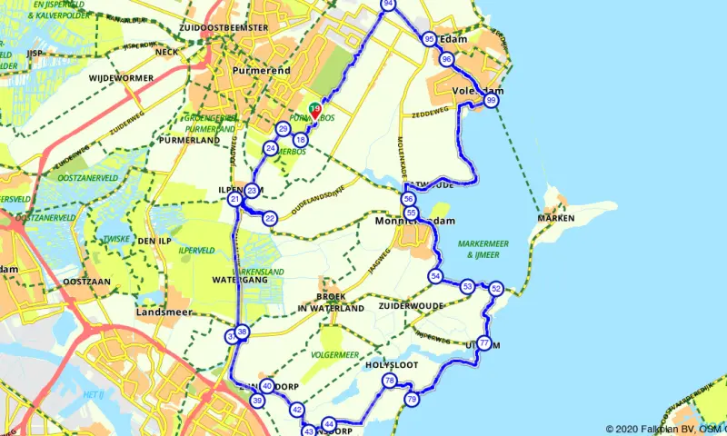 Route in Noord-Holland