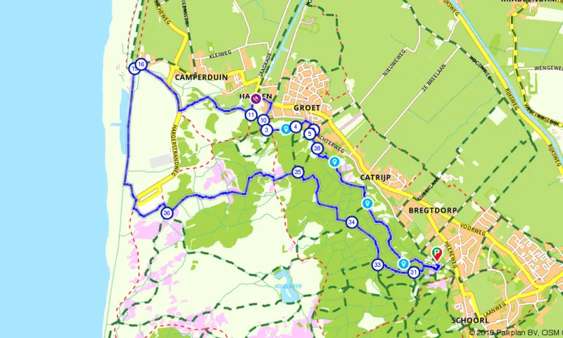 Route in Noord-Holland