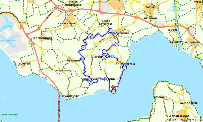 Route in Zeeland