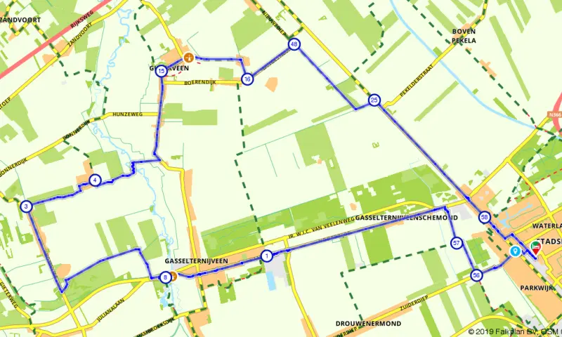 Route in Groningen