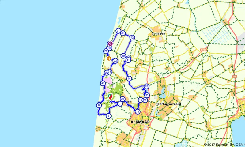Route in Noord-Holland