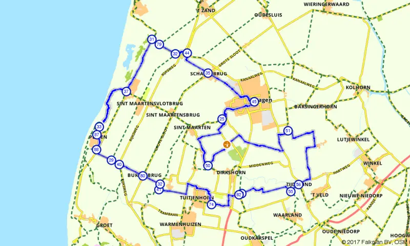 Route in Noord-Holland
