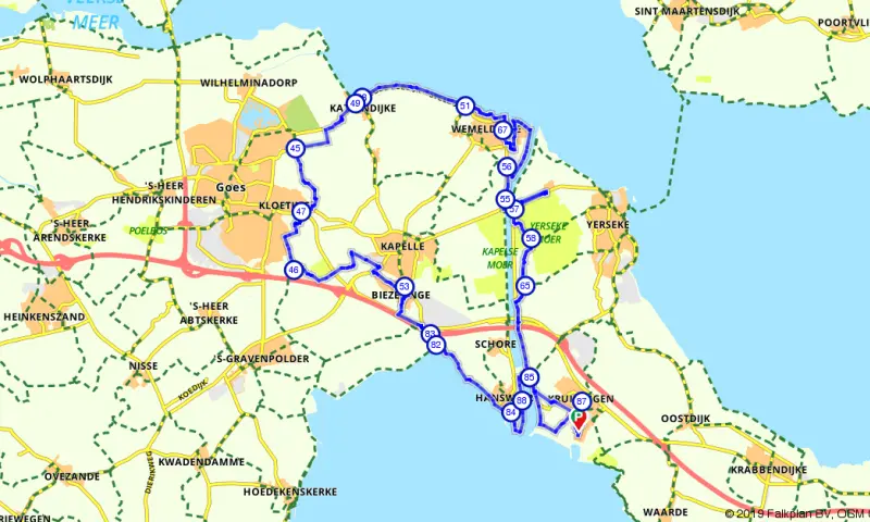 Route in Zeeland