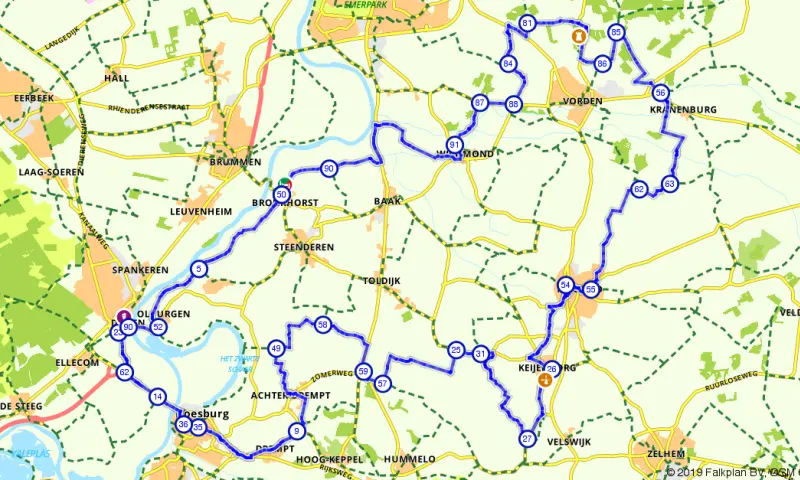 Route in Gelderland