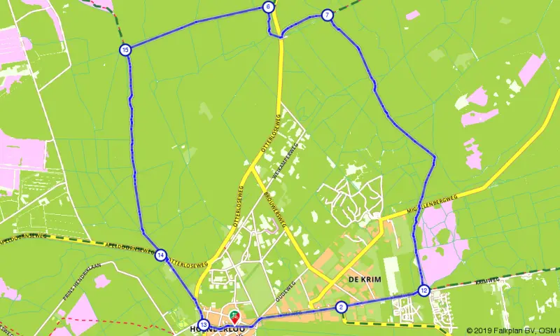 Fietsroute rondje Hoenderloo