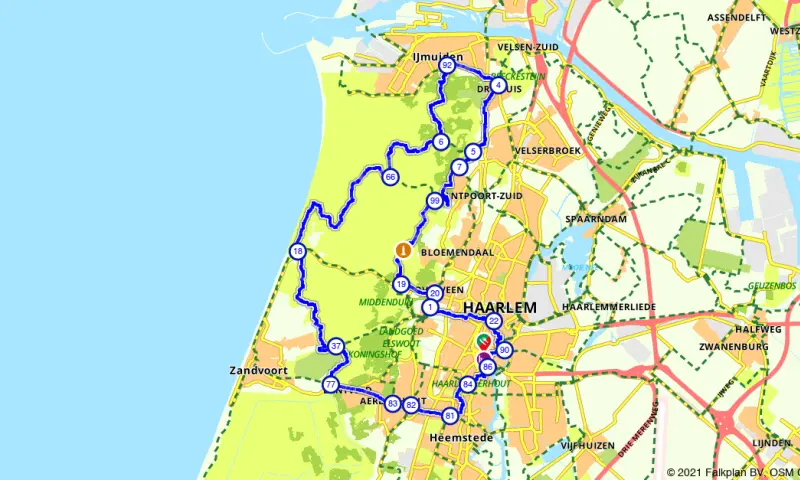 Route in Noord-Holland