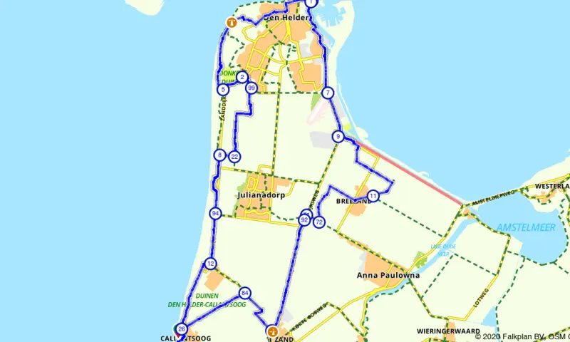 Route in Noord-Holland