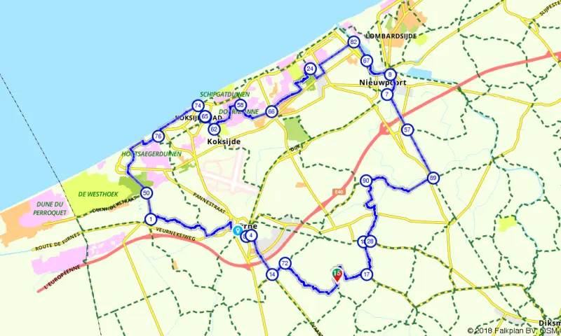 Route in het buitenland