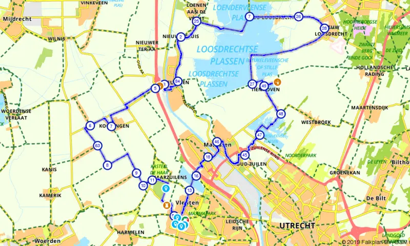 Route in Utrecht