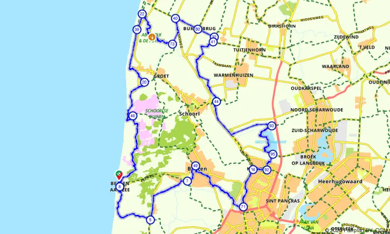 Route in Noord-Holland