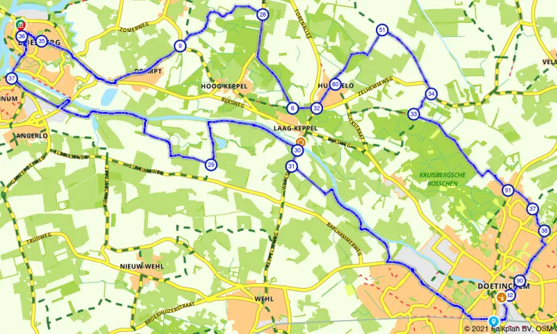 Route in Gelderland