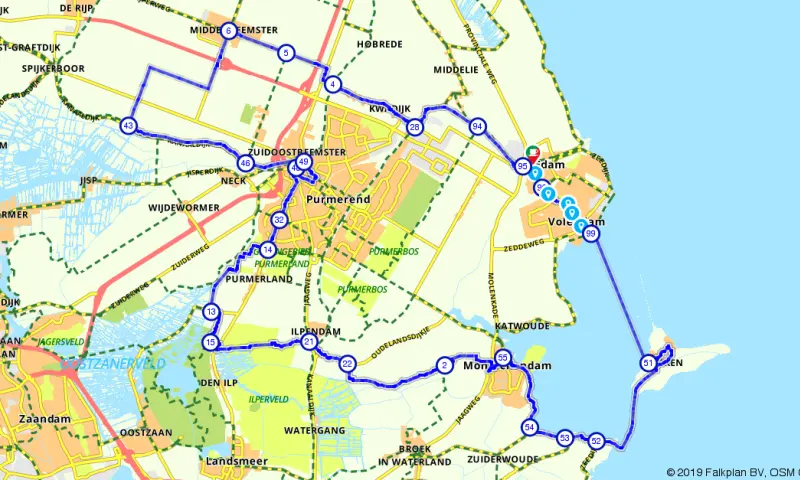 Route in Noord-Holland