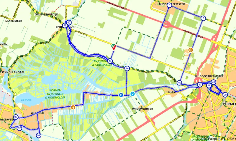 Route in Noord-Holland