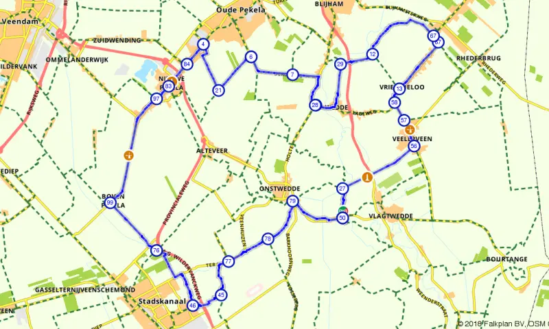 Route in Groningen