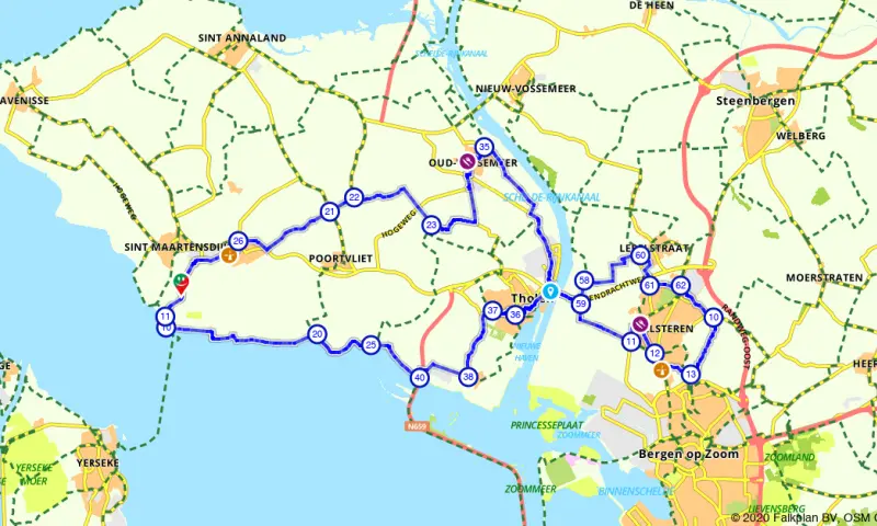 Route in Zeeland
