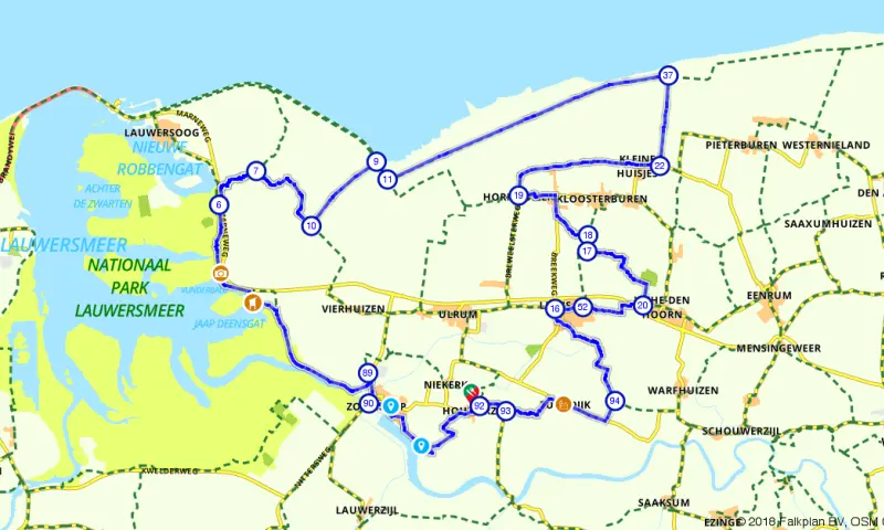Route in Groningen