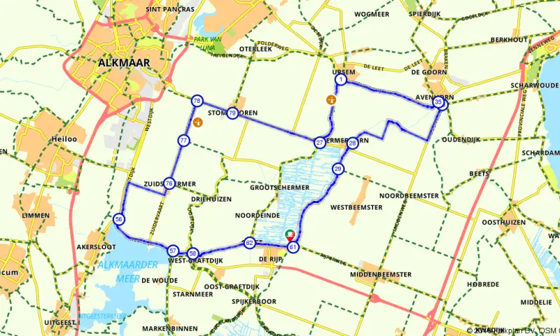 Route in Noord-Holland