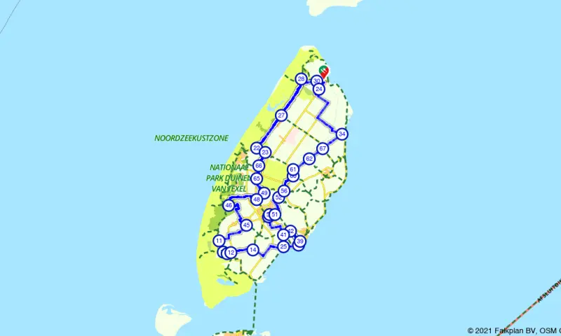 Route in Noord-Holland