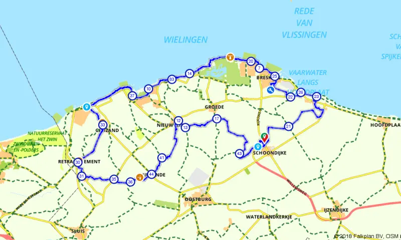 Route in Zeeland