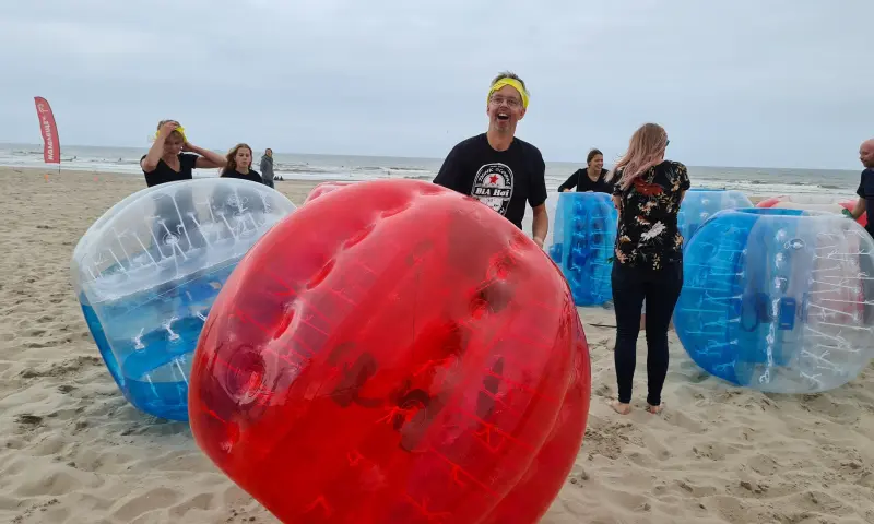 Bubbelbal blije man